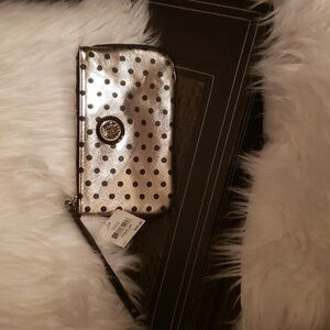 Gold Polkadot Wristlet